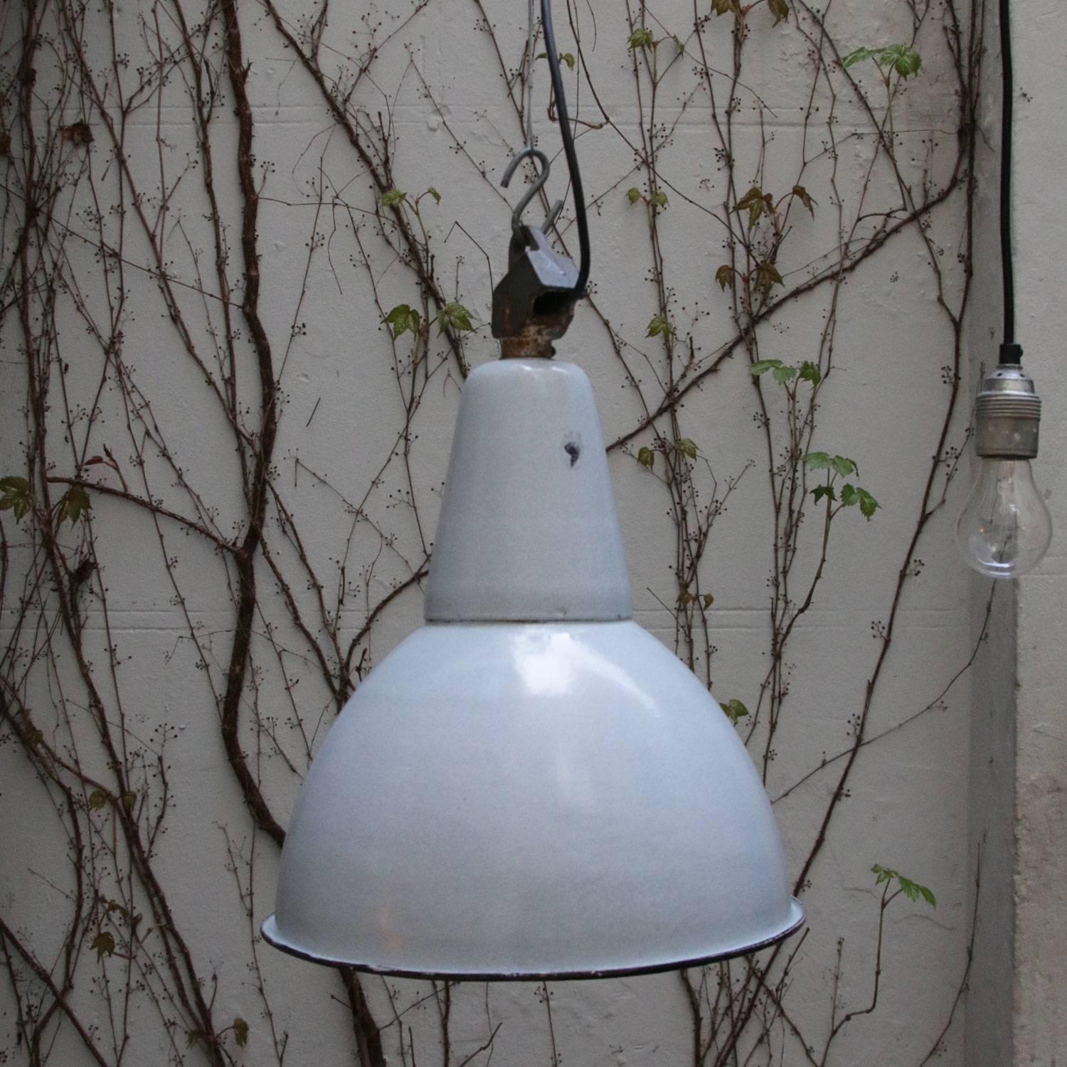 Gray Enamel Vintage Industrial Pedant Lamp 1