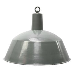 Gray Enamel Vintage Industrial Pendant Light