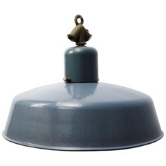 Gray Enamel Vintage Industrial Pendant Light