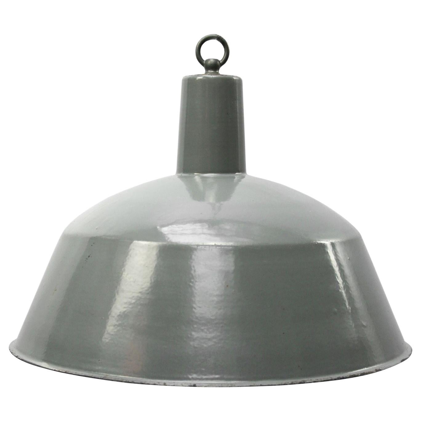 Gray Enamel Vintage Industrial Pendant Light