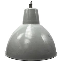 Gray Enamel Vintage Industrial Pendant Light