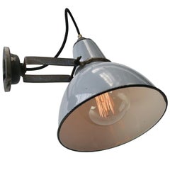 Applique da parete industriale vintage in smalto grigio di Benjamin Gray