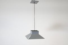 Colgante de techo minimalista de metal esmaltado gris para Artimeta, años 70