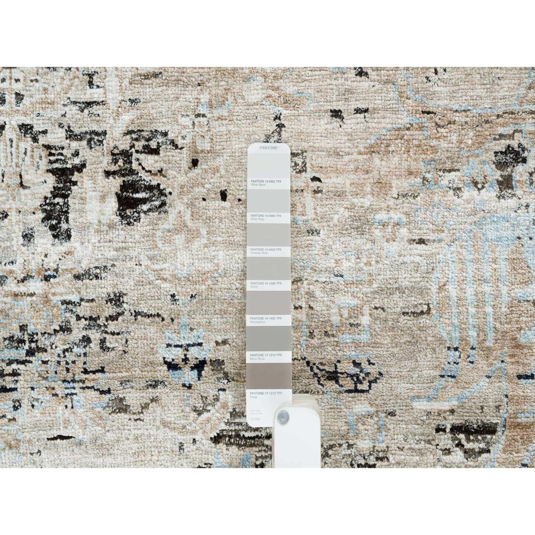 Grau Erased Textured Silk & Wool Hand Knotted XL Oriental Rug 11'9