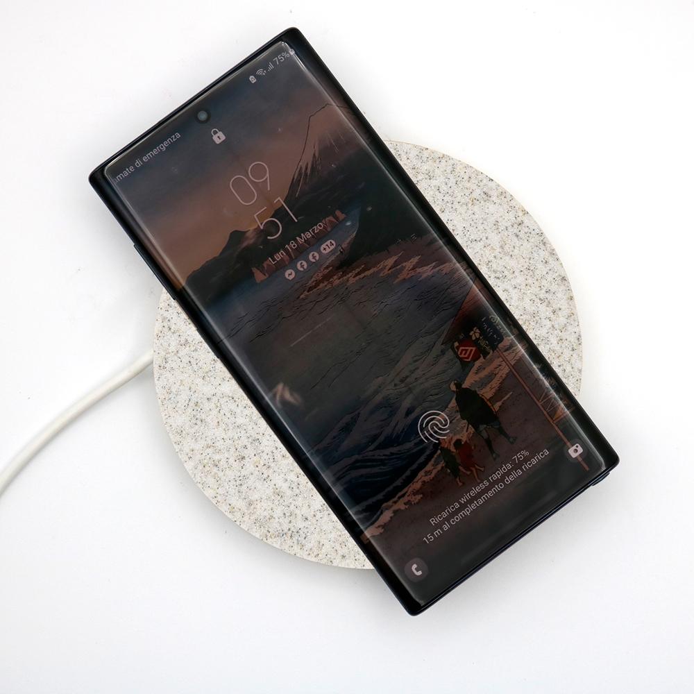 Engraved Gray Everest Corian Base, Small, 15W Wireless Charger For Sale