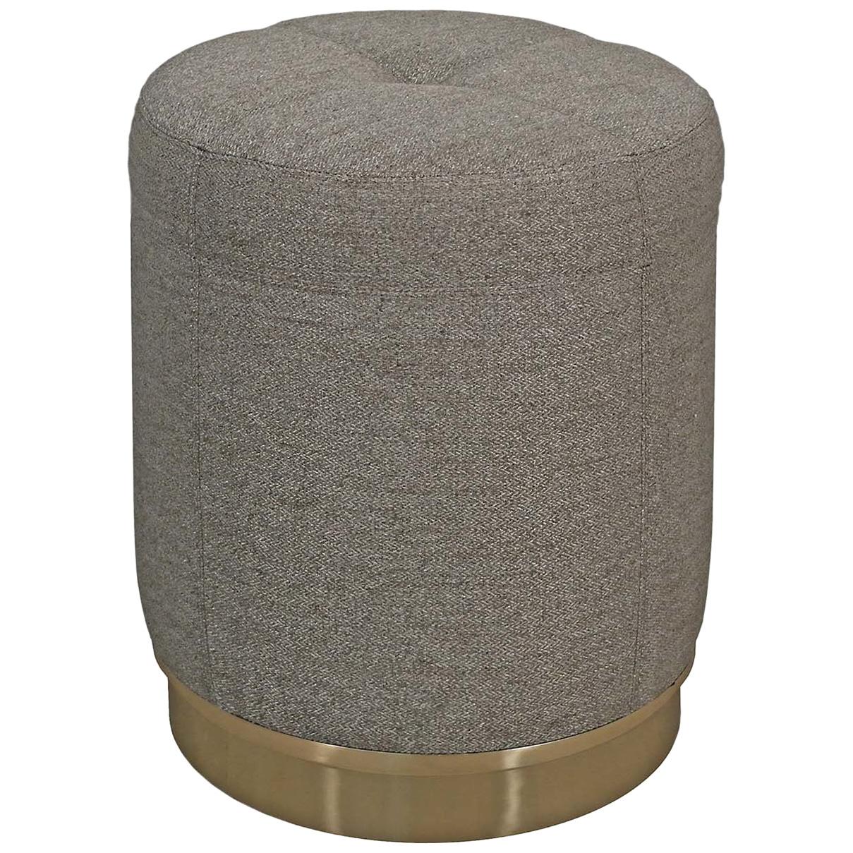 Gray Fabric Footstool For Sale