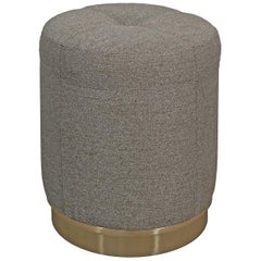 Gray Fabric Footstool