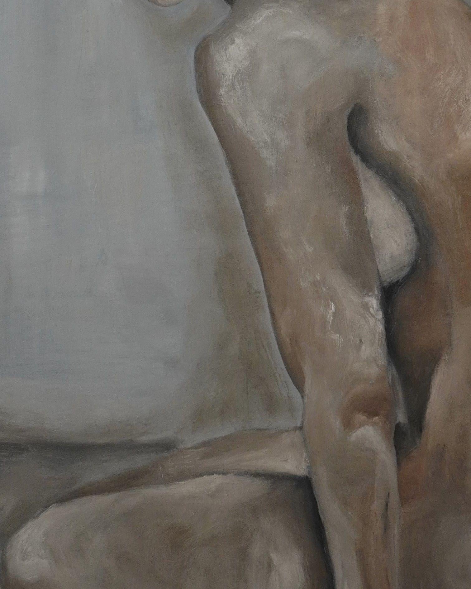 Kneeling Woman, Painting, Oil on Canvas For Sale 2