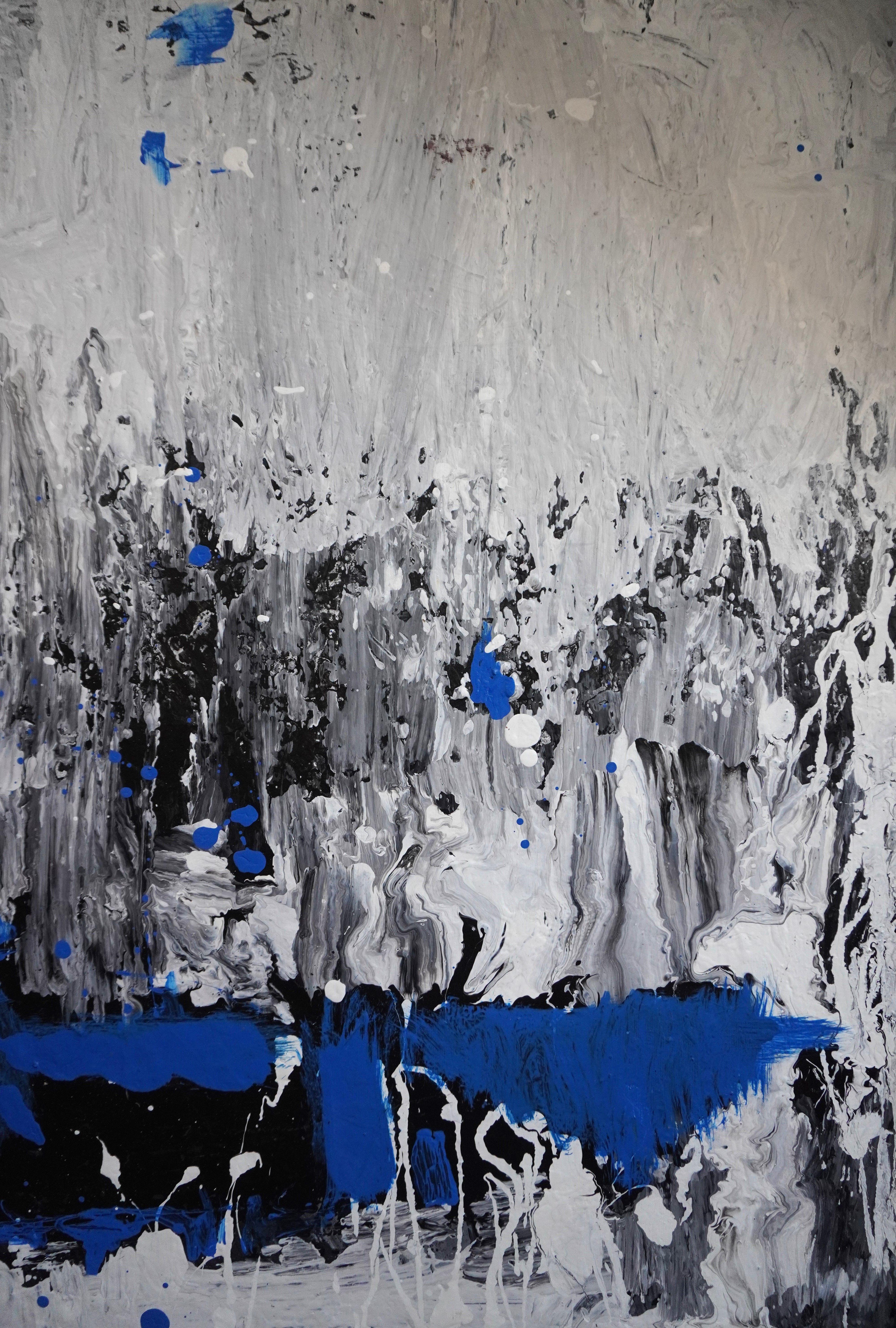 Rain de novembre, peinture, acrylique sur toile - Abstrait Painting par Gray Fairweather