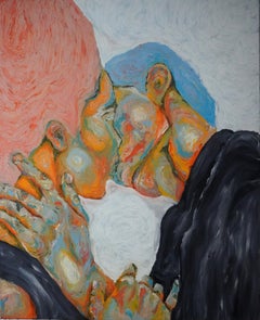 Strangers Kiss, Painting, Oil on Canvas
