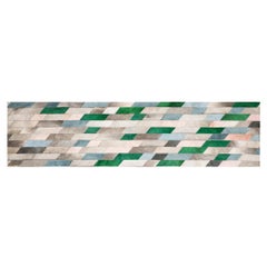 Gray, Green and Light Pink Customizable Astila Emerald Cowhide Runner X-Large