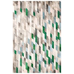 Gris Verde Azul y Rosa Claro Alfombra de piel de vaca Astila personalizable XLarge