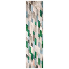Gray Green Blue and Light Pink Customizable Astila Emerald Cowhide Runner Large