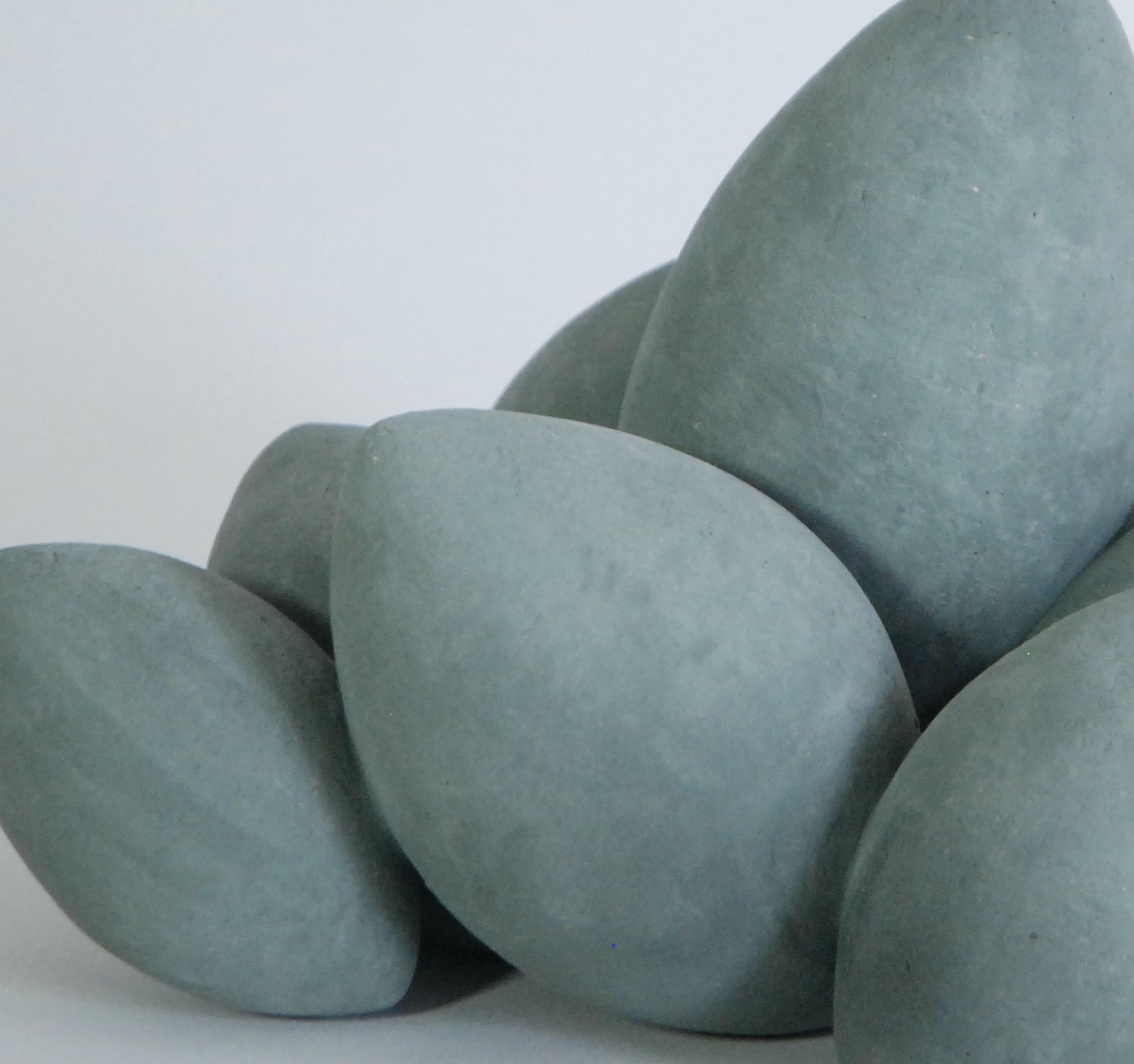 American Gray/Green Ceramic Pod Composite Sculpture For Sale