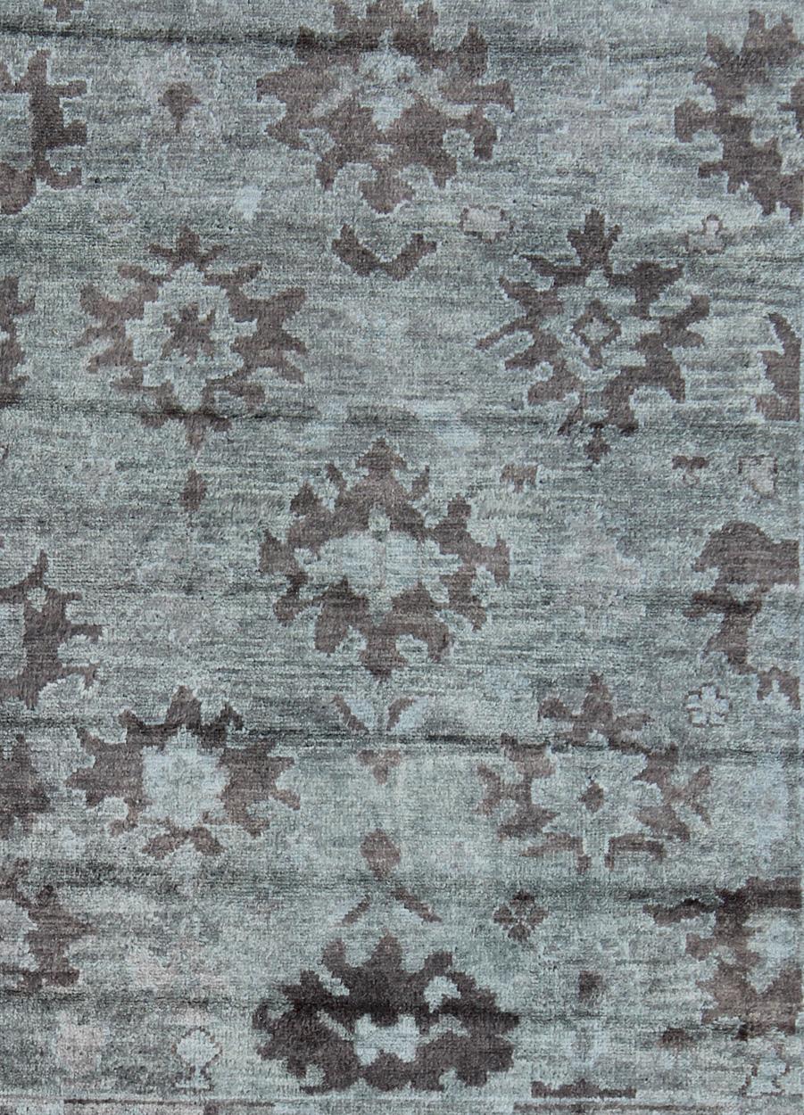 Hand-Knotted Contemporary Oushak Rug by Keivan Woven Arts  For Sale