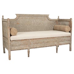 Gray-Green Painted Gustavian Sofa