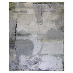Gray Ground, 2019, by Robin Phillips, Plaster, Acrylic, and Dyes on Canvas