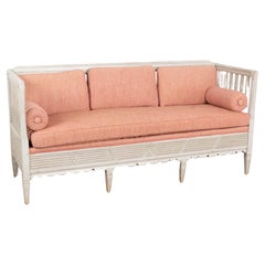 Gray Gustavian Bench Settee Sofa, Sweden circa 1820-40