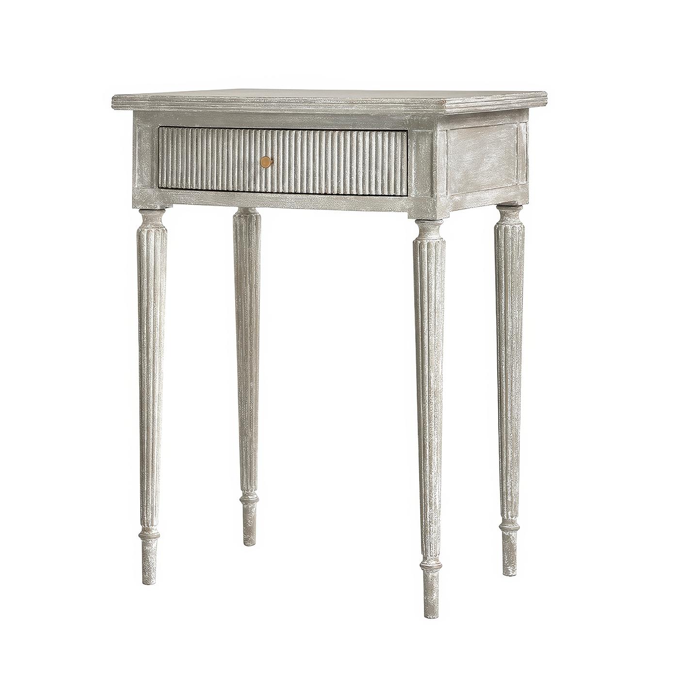 Vietnamese Gray Gustavian Side Table For Sale