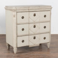 Gray Gustavian Swedish Chest of Drawers, circa 1840-60