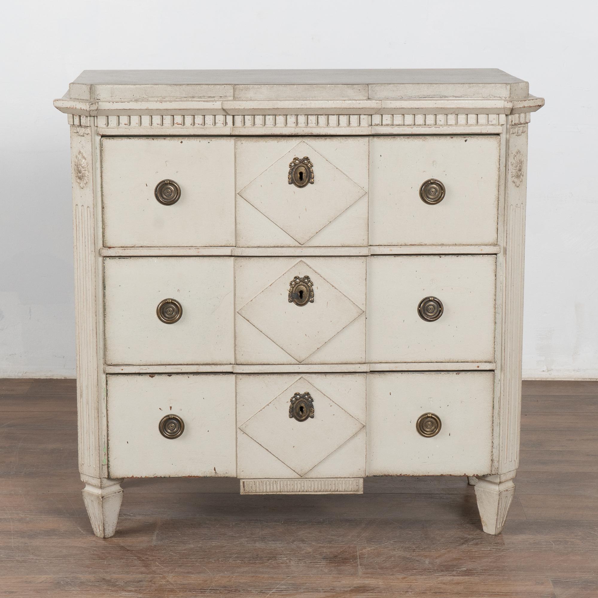 Svedese Cassettiera gustaviana svedese grigia, 1840-60 circa in vendita