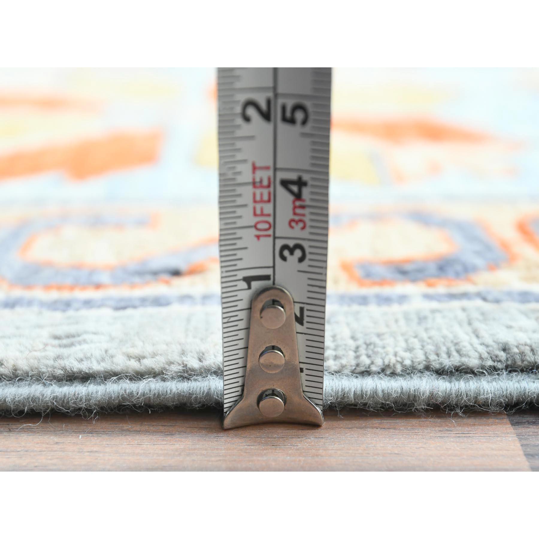 Tapis gris d'inspiration arménienne 200 KPSI noué à la main 10'0