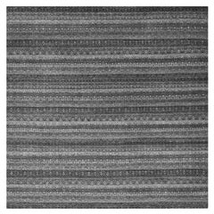 Gray Hand Knotted Kohinoor Herat Geometric Wool Square Oriental Rug 12' x 12'