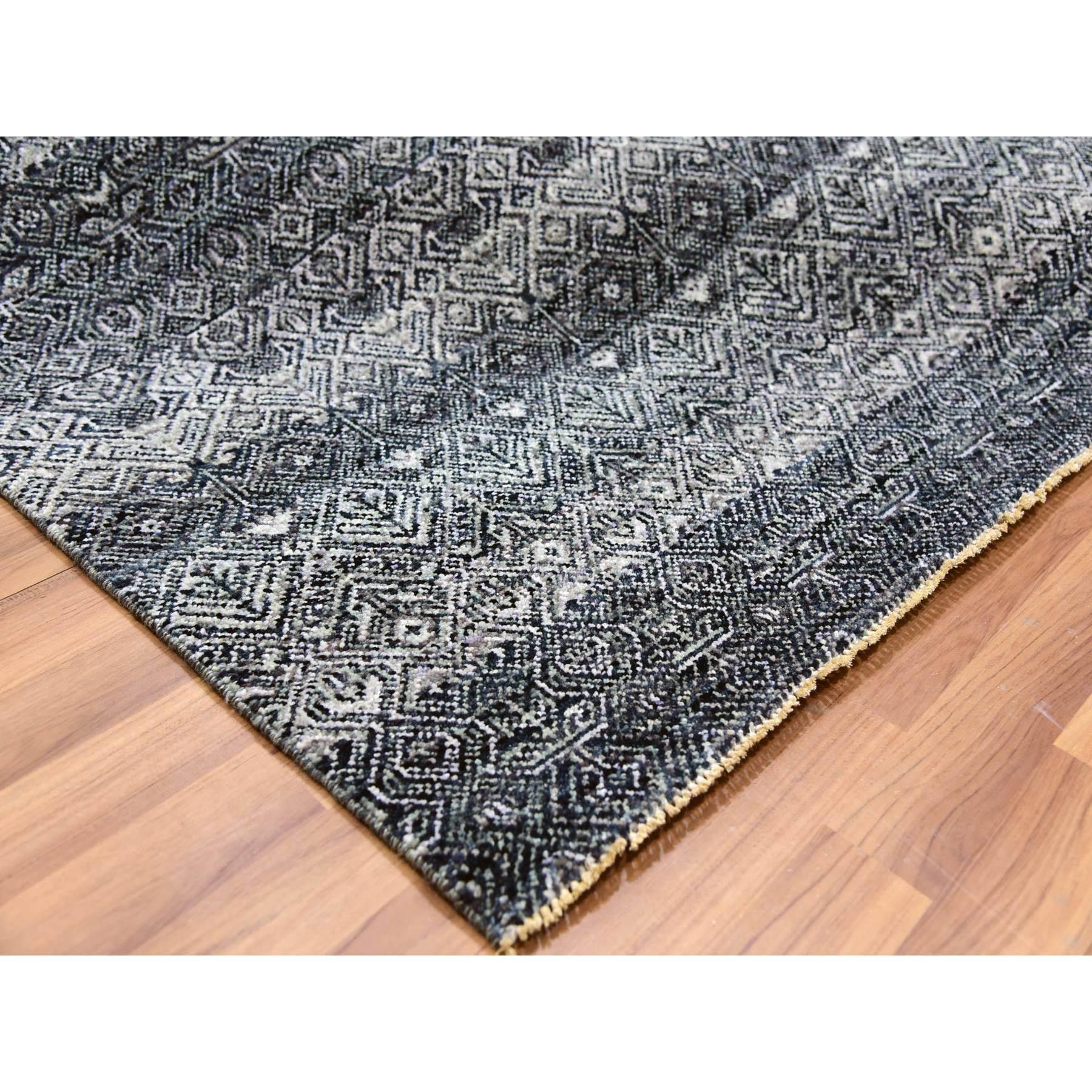 XXIe siècle et contemporain Tapis oriental noué à la main gris Kohinoor Herat motif géométrique en vente