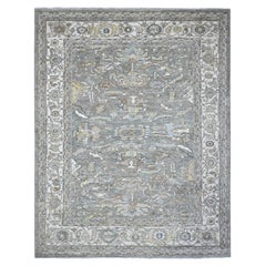 Tapis oriental Heriz, en pure laine fine Aryana Peshawar, noué à la main, gris 8'3" x 10'5"