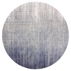 Gray Hand Knotted Pure Wool Modern Ombre Design Round Oriental Rug 12'1" x 12'2"
