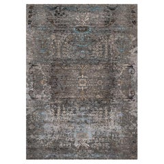 Gray Hand Knotted Transitional Design Silk with Wool Oriental Rug 10' x 14'0"