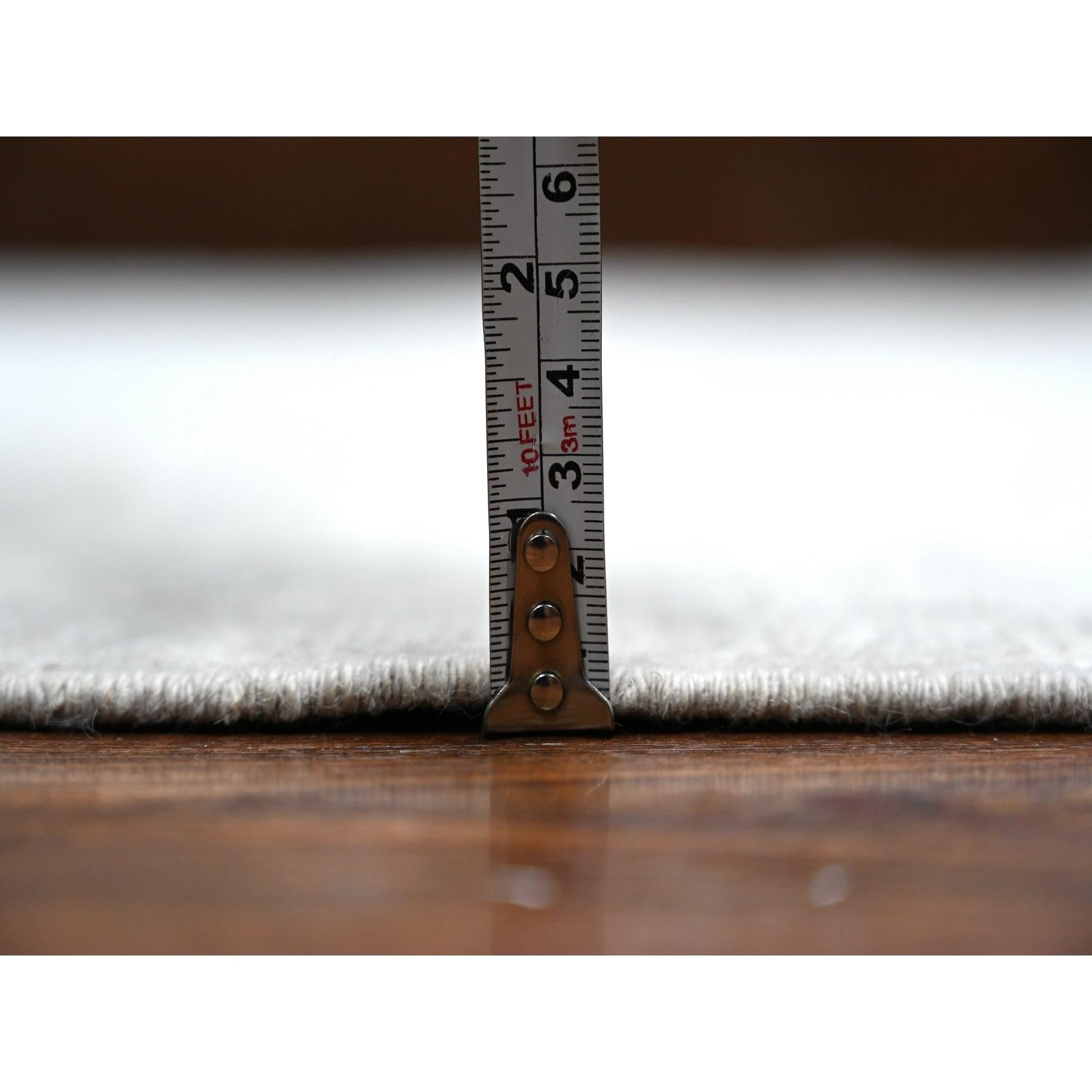 Alfombra Oriental de Lana Lavada a Mano Gris Peshawar Brillante 8'10