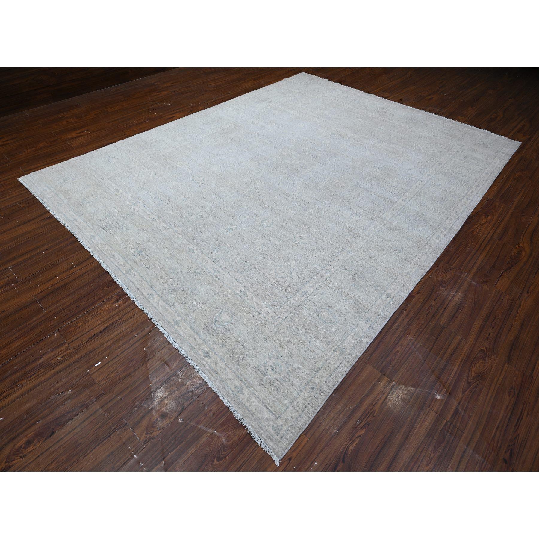 Alfombra Oriental de Lana Lavada a Mano Gris Peshawar Brillante 8'10