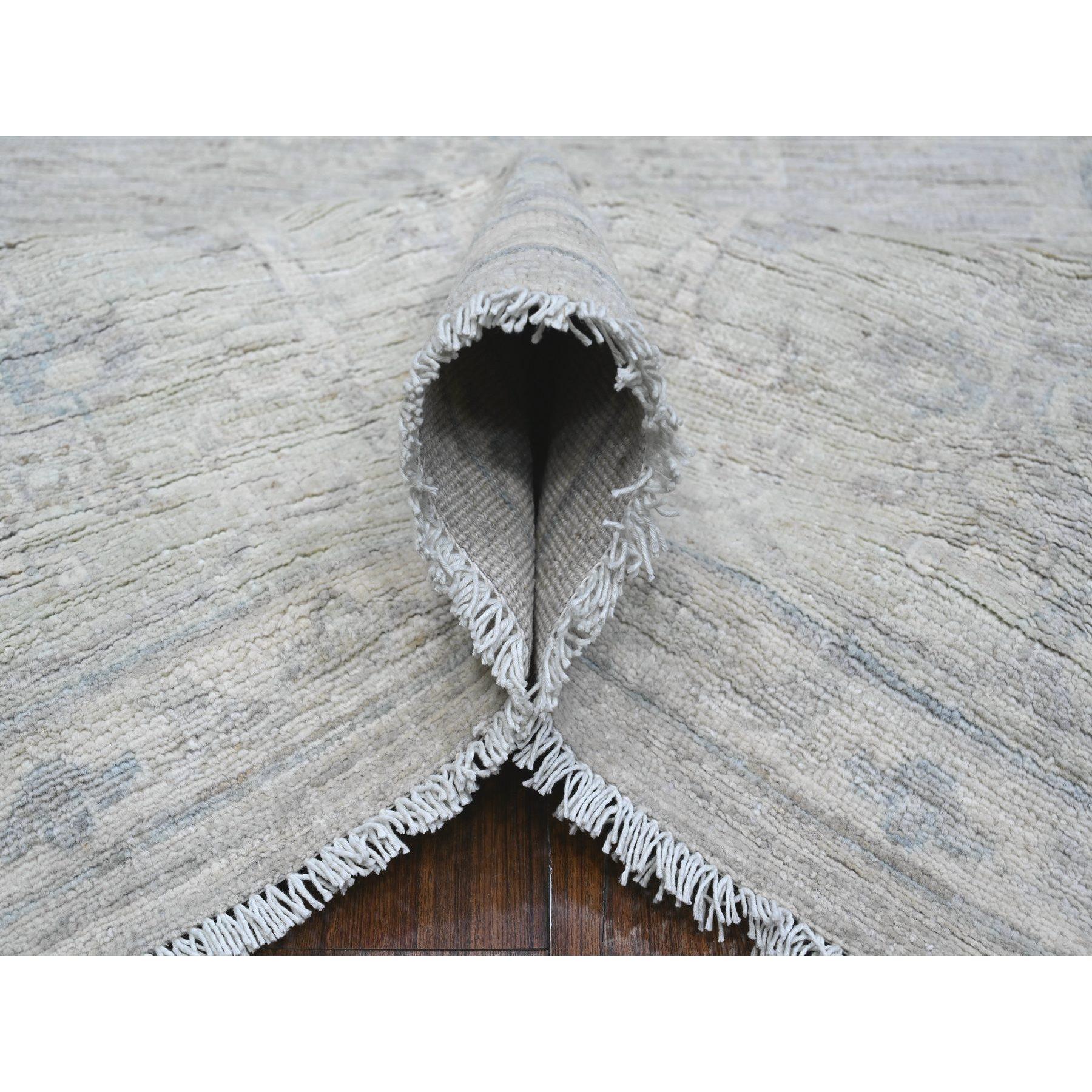 Alfombra Oriental de Lana Lavada a Mano Gris Peshawar Brillante 8'10