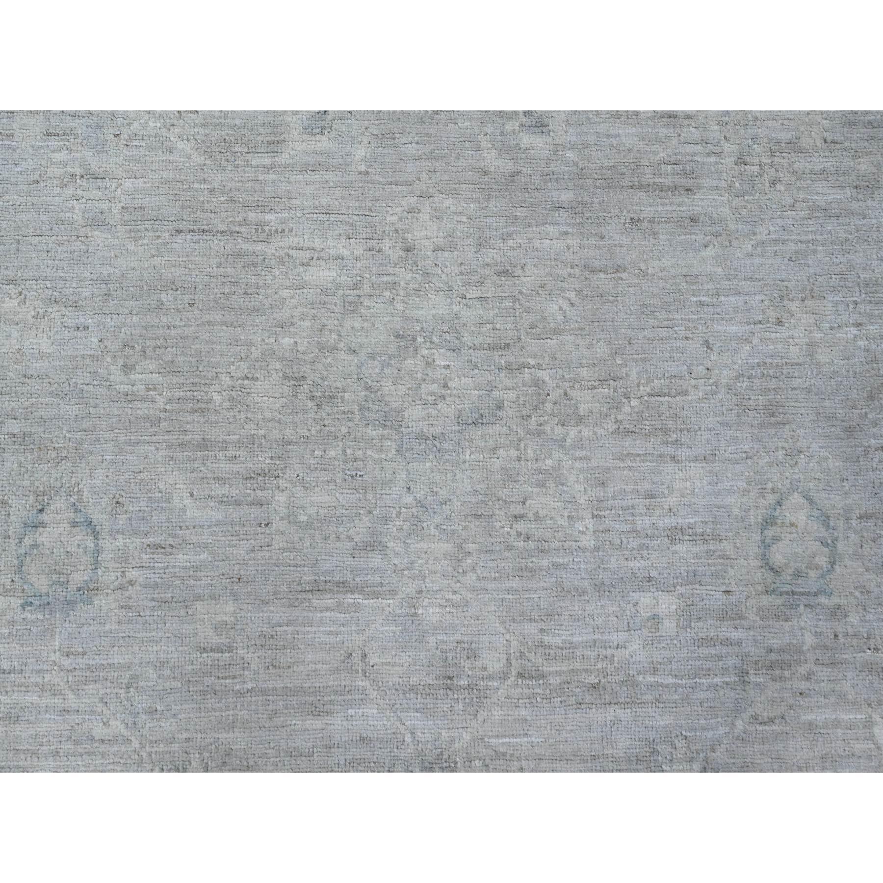 Alfombra Oriental de Lana Lavada a Mano Gris Peshawar Brillante 8'10