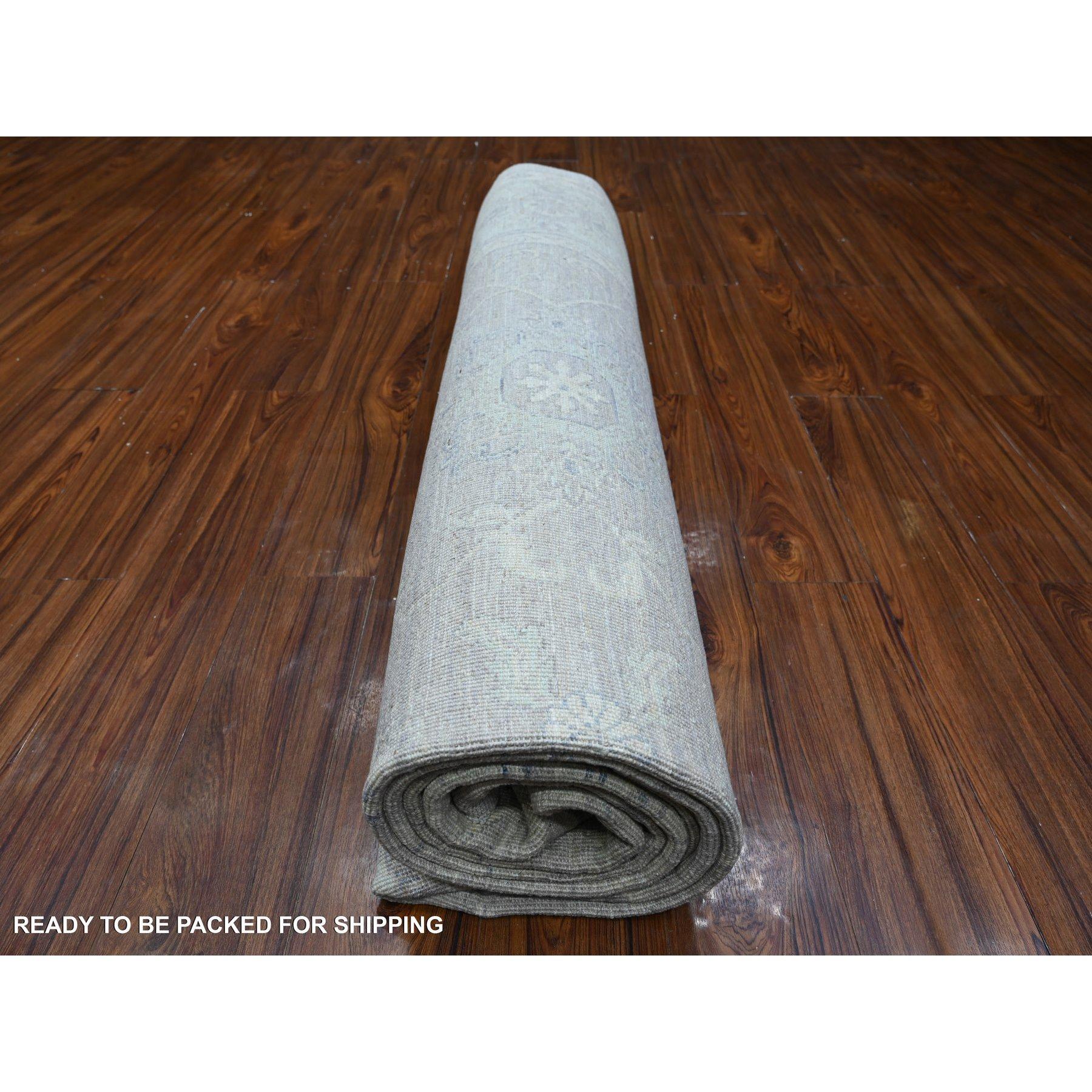Alfombra Oriental de Lana Lavada a Mano Gris Peshawar Brillante 8'10