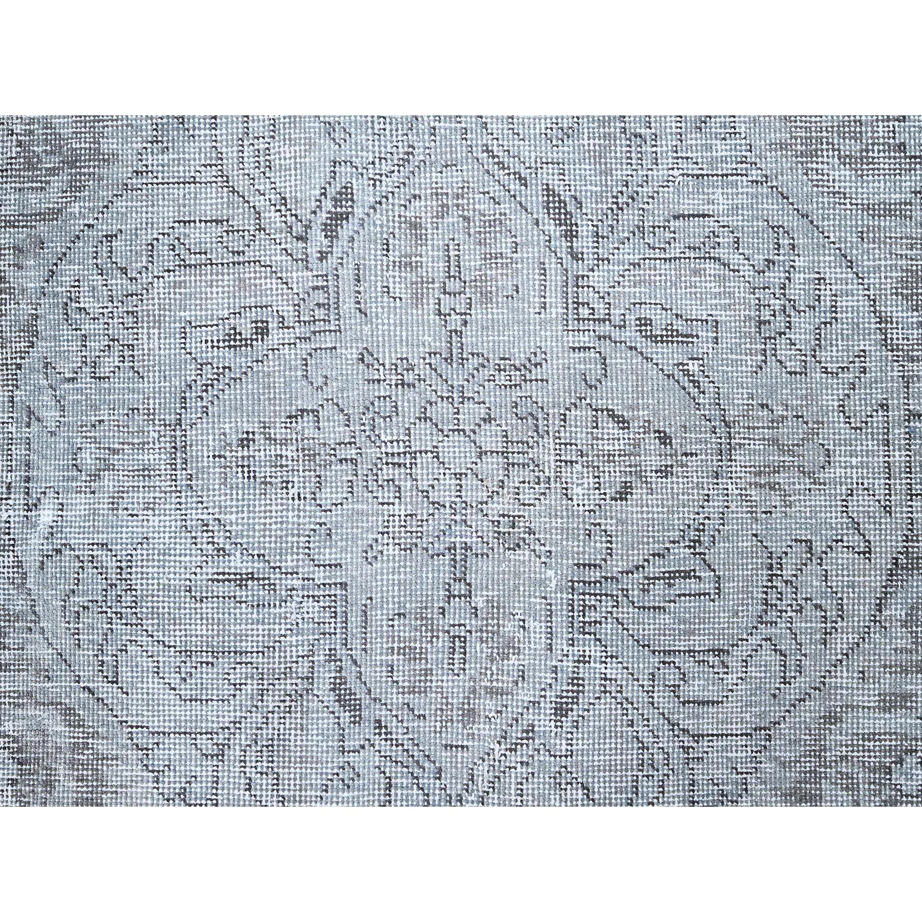 Gray Hand Knotted Wool Clean Vintage Persian Tabriz Worn Down Rustic Feel Rug For Sale 3