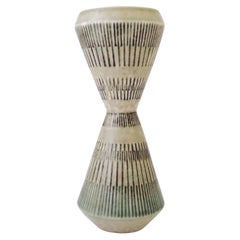 Gray Hourglass-Shaped Vase, Carl-Harry Stålhane, Rörstrand, Midcentury Vintage