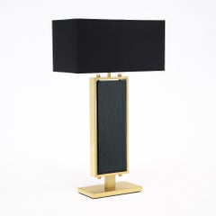 Gray Hued Murano Glass and Brass Table Lamps, Modern Design, Italy