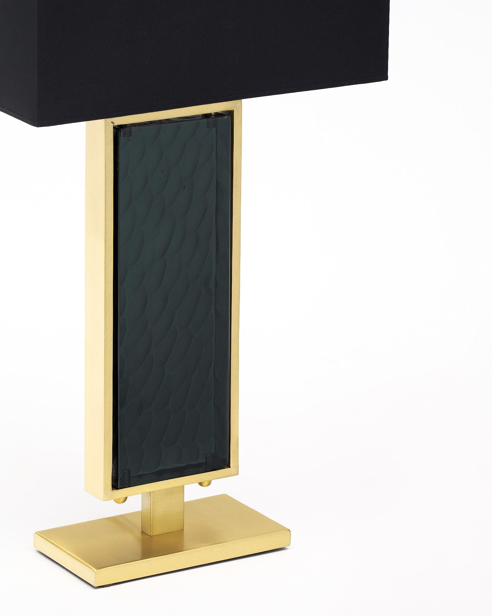 Lámparas de mesa de cristal de Murano y latón en tonos grises Moderno en venta