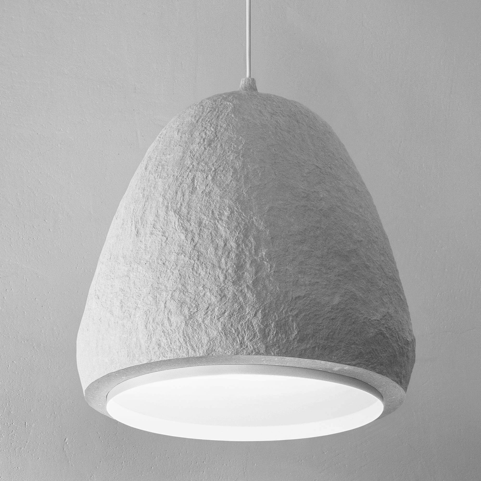 Organic Modern Gray Industrial Pendant Lamp, Minimalist Lighting by Donatas Žukauskas In Stock For Sale