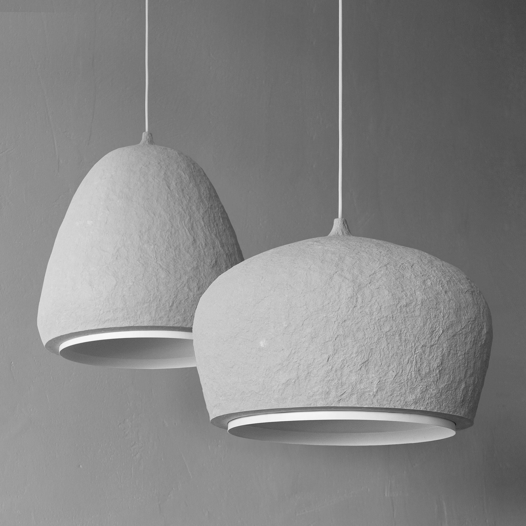 Hand-Crafted Gray Industrial Pendant Lamp, Minimalist Lighting by Donatas Žukauskas In Stock For Sale