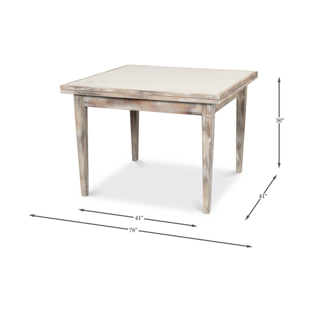 Gray Italian Draw Leaf Extension Table For Sale 3