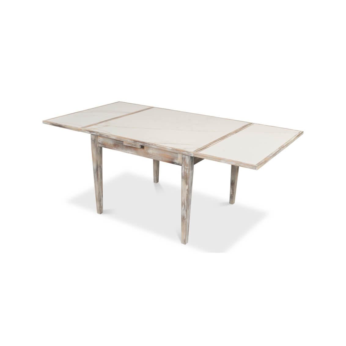 Gray Italian Draw Leaf Extension Table In New Condition For Sale In Westwood, NJ