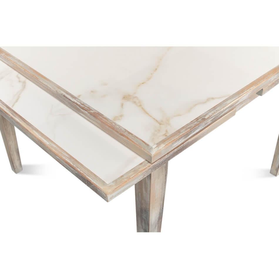 Gray Italian Draw Leaf Extension Table For Sale 1