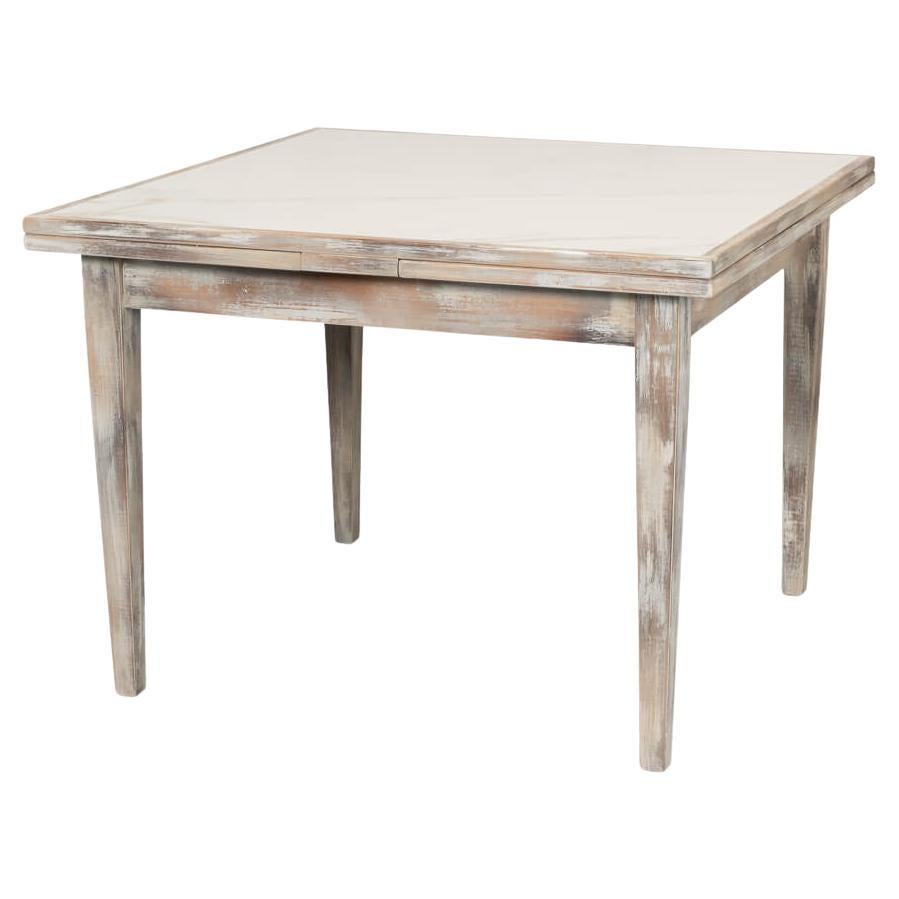 Gray Italian Draw Leaf Extension Table For Sale