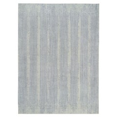 Tapis surdimensionné de dimensions 12'0" x 17'10" en laine et soie à base de plantes et jacquard gris noué à la main