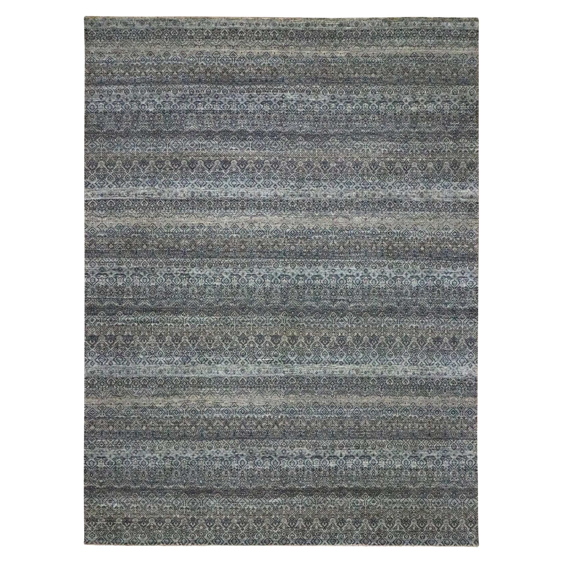 Gray Kohinoor Herat Repetitive Design Hand Knotted Pure Wool Rug 9'1" x 12'1"