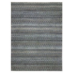 Gray Kohinoor Herat Repetitive Design Hand Knotted Pure Wool Rug 9'1" x 12'1"