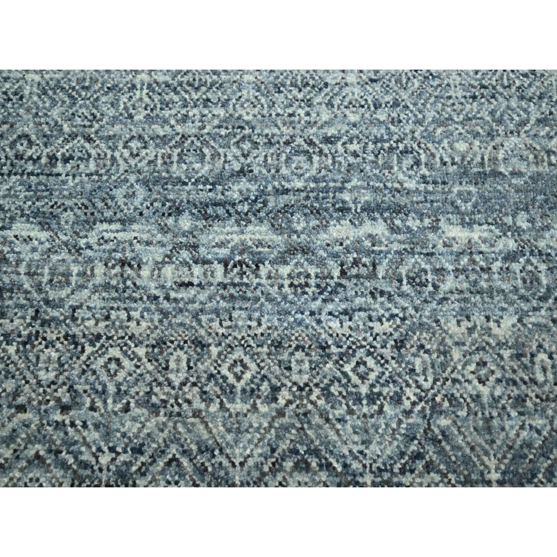 Laine Tapis gris Kohinoor Herat à poils doux en pure laine noué à la main avec petit motif de diamants en vente
